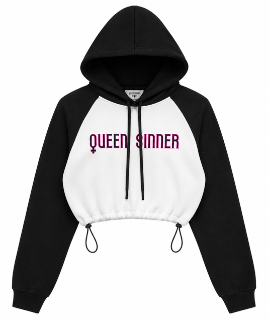 BABY CROP TOP HOODIE BLACK